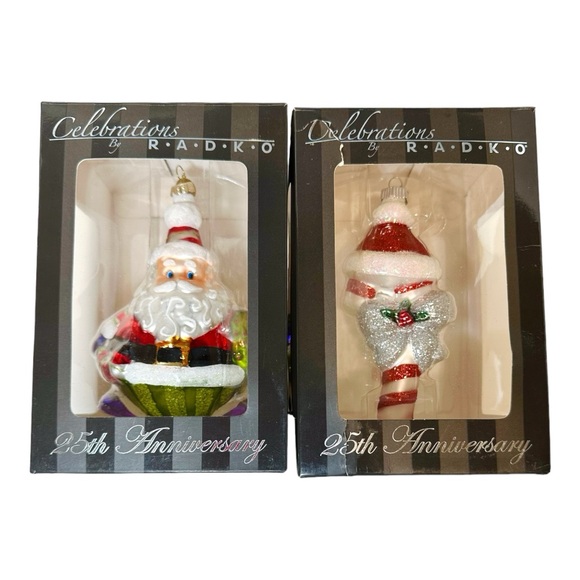 Radko Candy Cane & Santa Ornaments – 2010 Hand Crafted Glass (Kmart Exclusive) - Picture 5 of 16